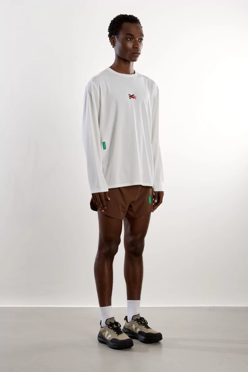 T-shirt Running Manches Longues Boxy District Vision – Lunar White | Centre Commercial