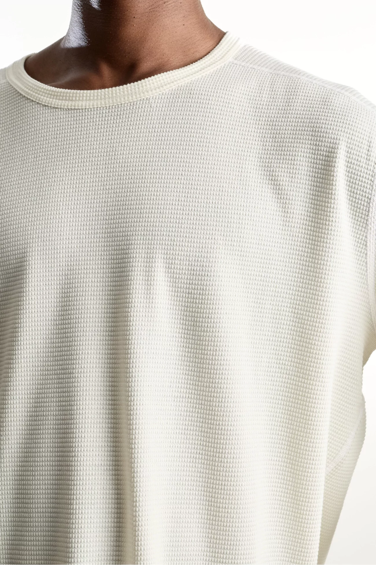 District Vision Waffle Long Sleeve – White | Centre Commercial