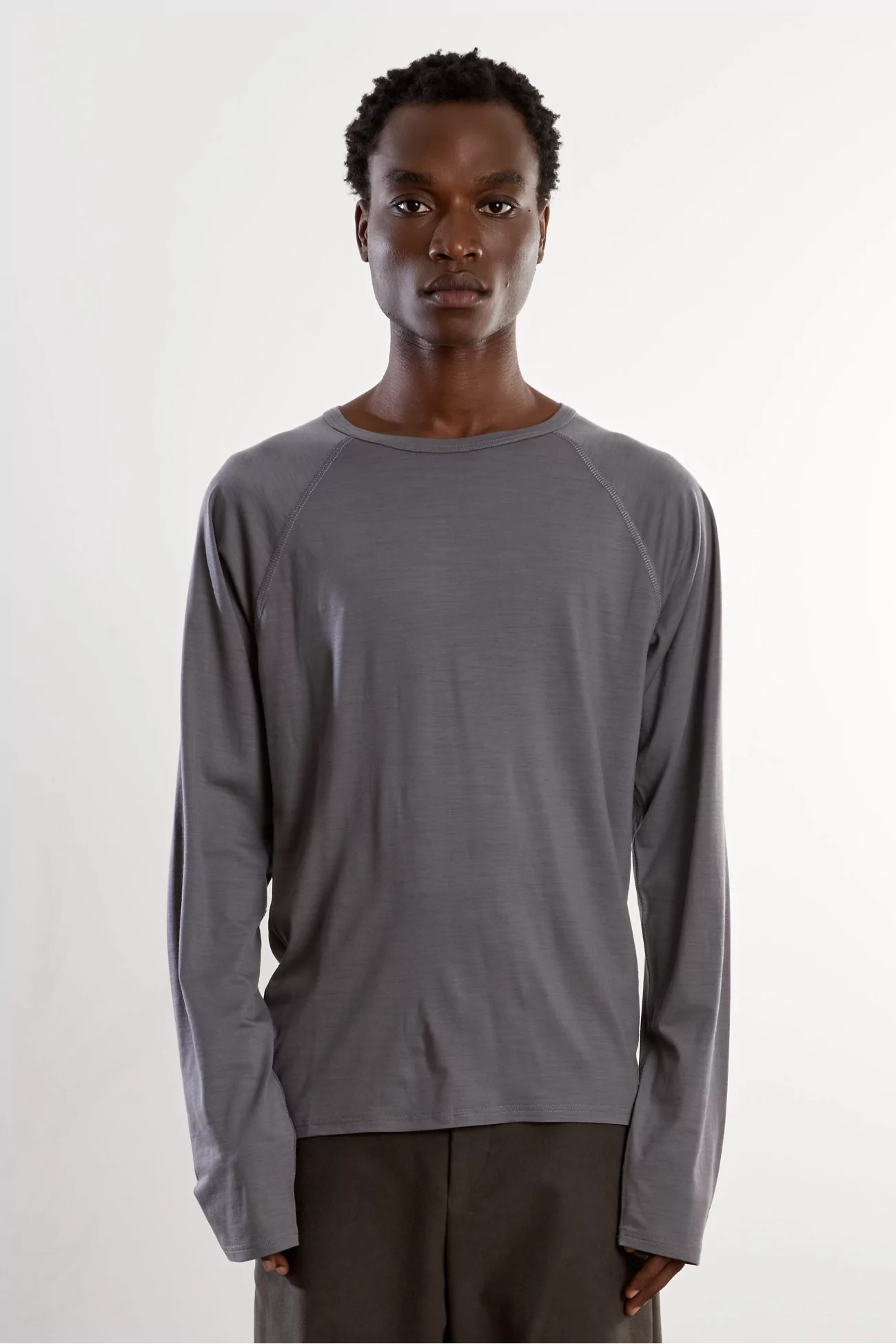 Wool Jersey Polar Jersey Roundneck – Zinc | Centre Commercial