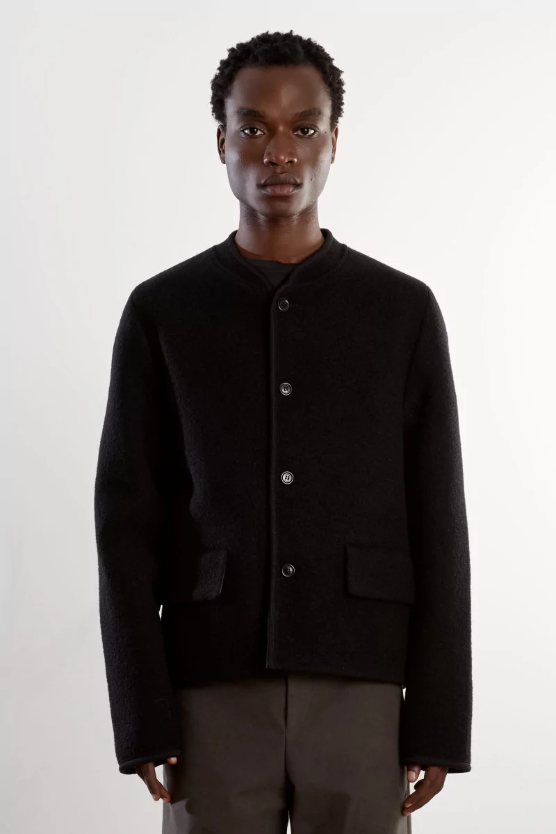Felted Wool Walker Mini Jacket – Black | Centre Commercial