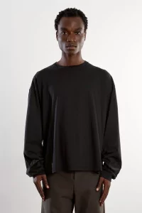 Cotton Jersey Roundneck T-Shirt – Black | Centre Commercial