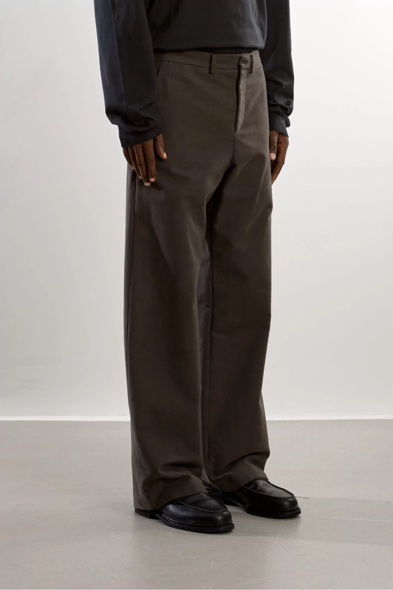 Pantalon Homme Laine Moleskine RIER – Zinc | Centre Commercial