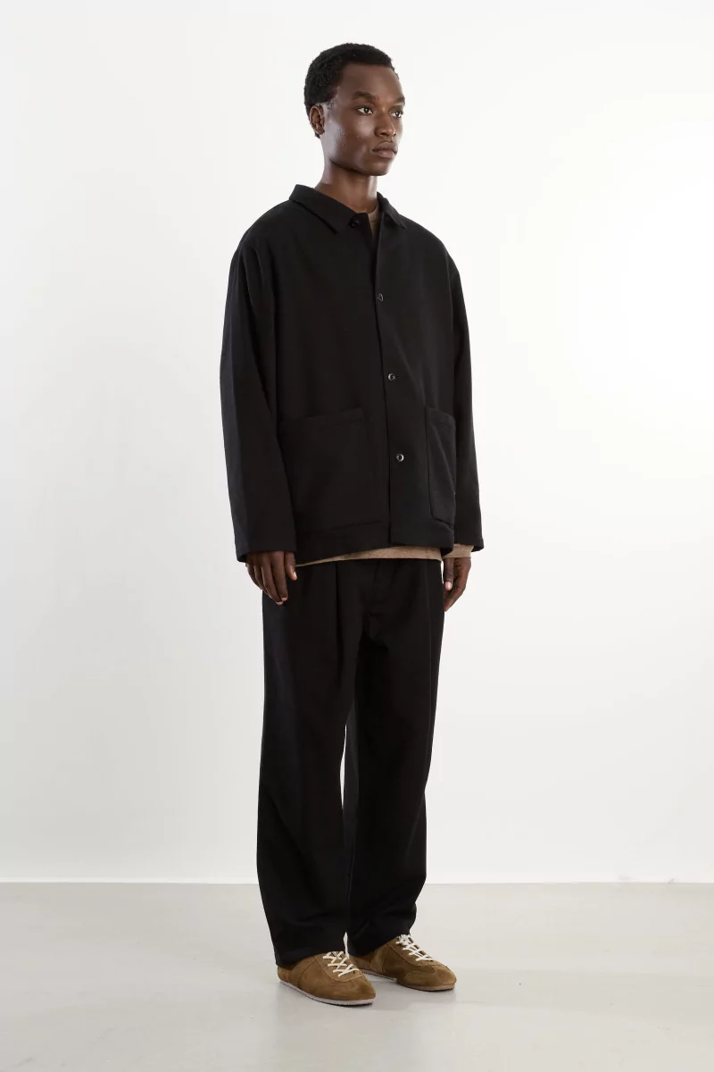 Wool Blend 4-Button Jacket Men Black – Still By Hand