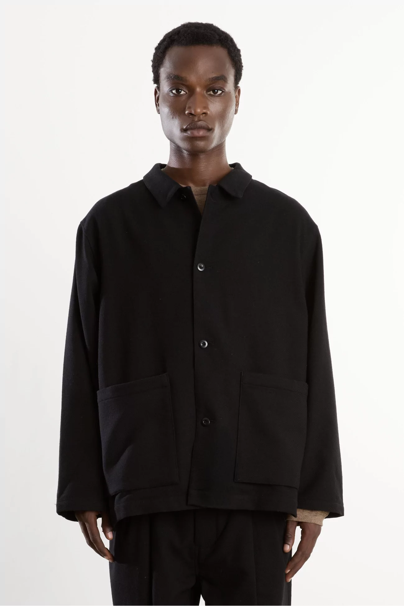 Wool Blend 4-Button Jacket Men Black – Still By Hand