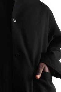 Wool Blend 4-Button Jacket Men Black – Still By Hand