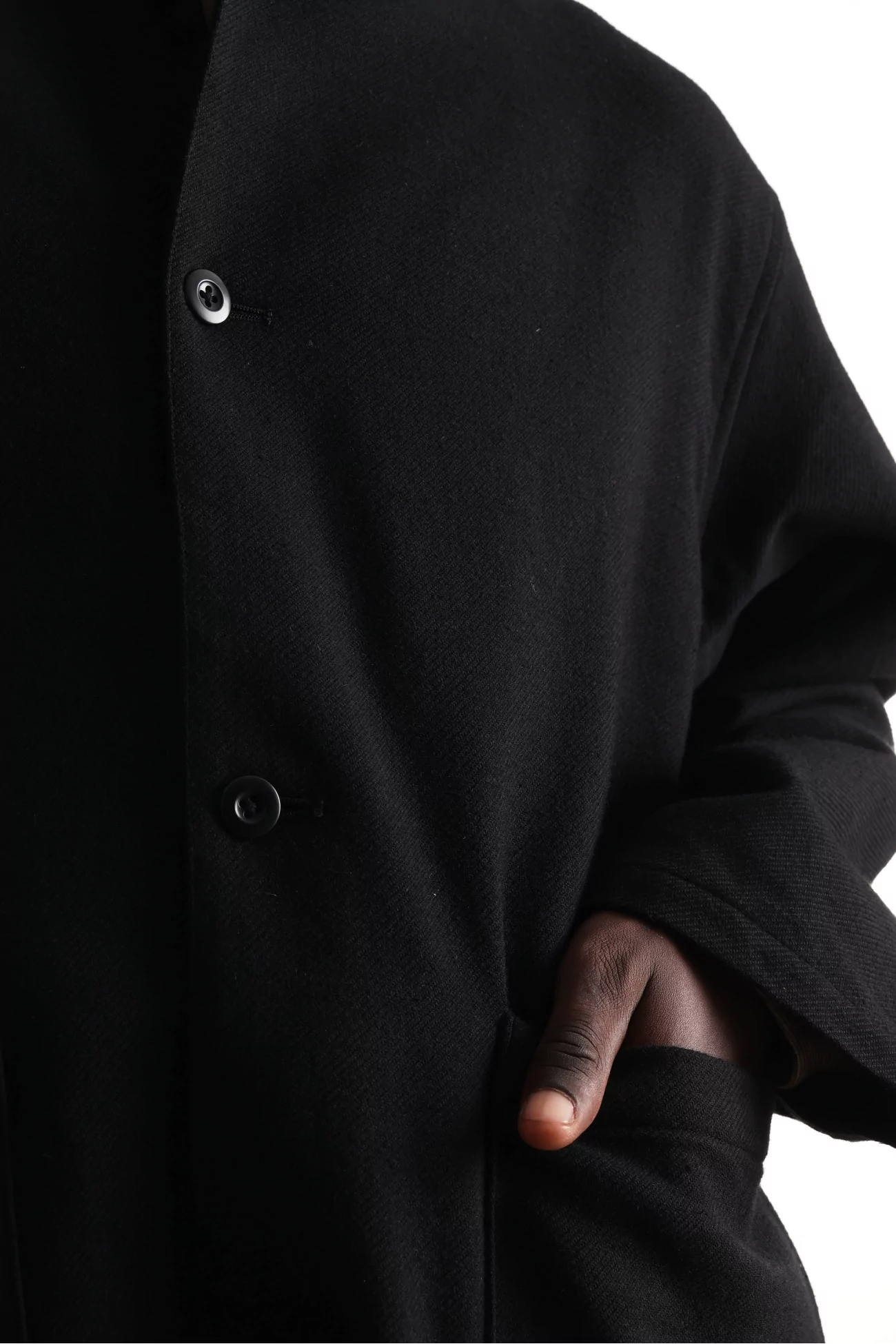 Wool Blend 4-Button Jacket Men Black – Still By Hand