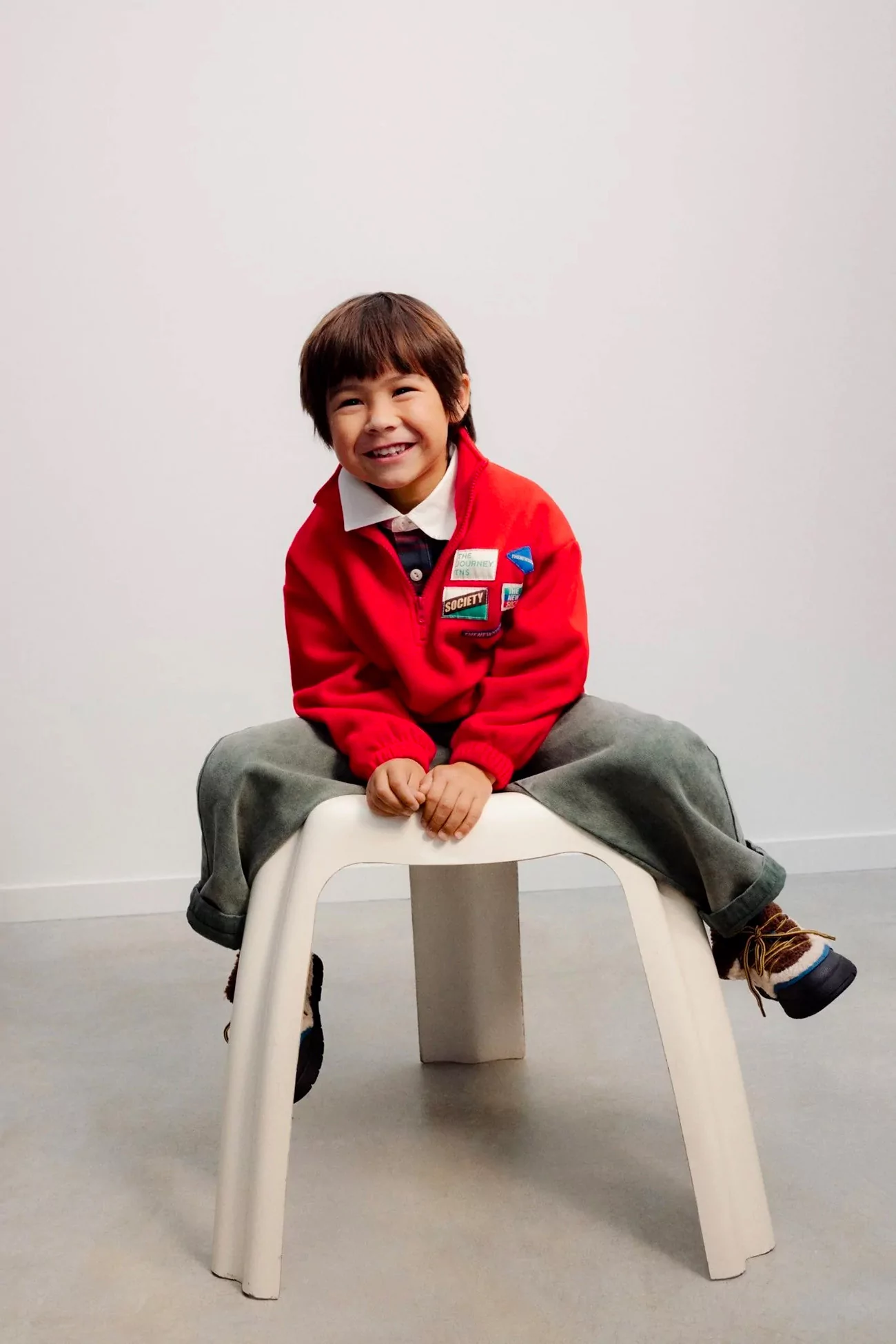 Kids Cotton Sweatshirt Cloudy Fleece – Chinese Red | Centre Commercial