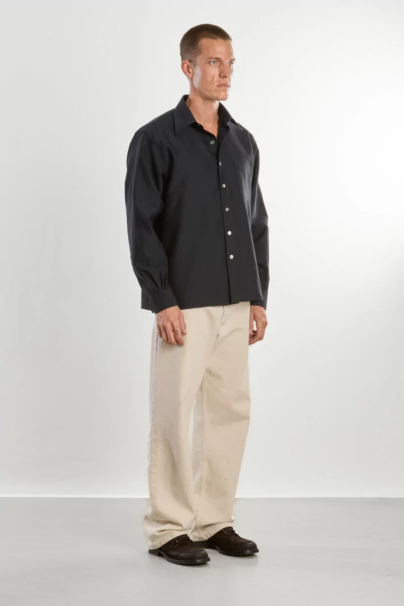 Campo Cotton Twill Shirt – Navy | Centre Commercial