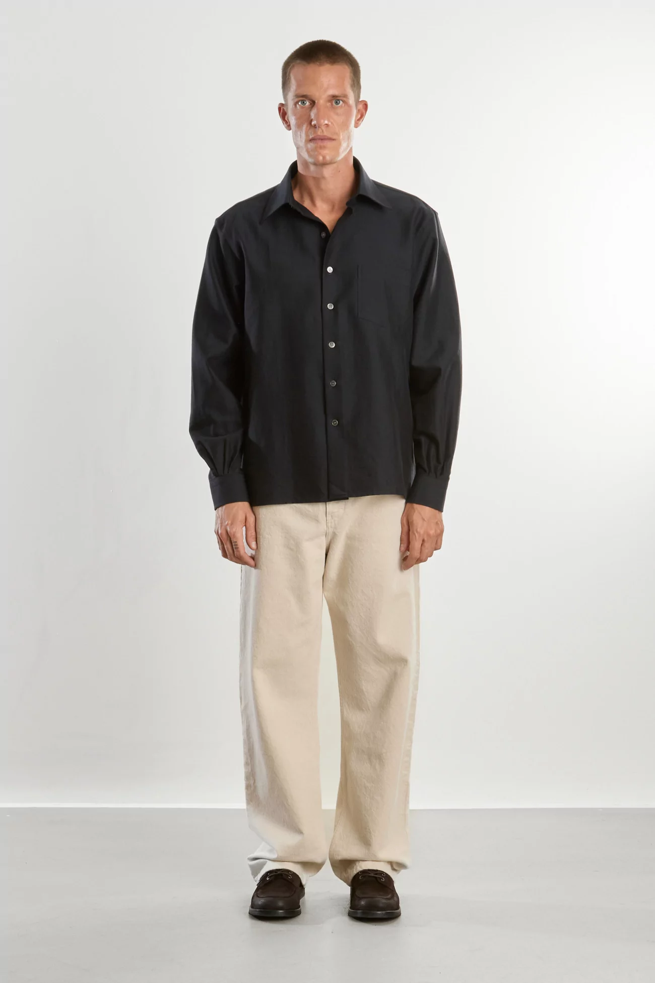 Campo Cotton Twill Shirt – Navy | Centre Commercial
