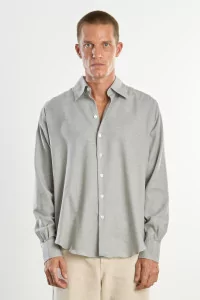 Normal Cotton & Wool Twill Shirt – Grey | Centre Commercial