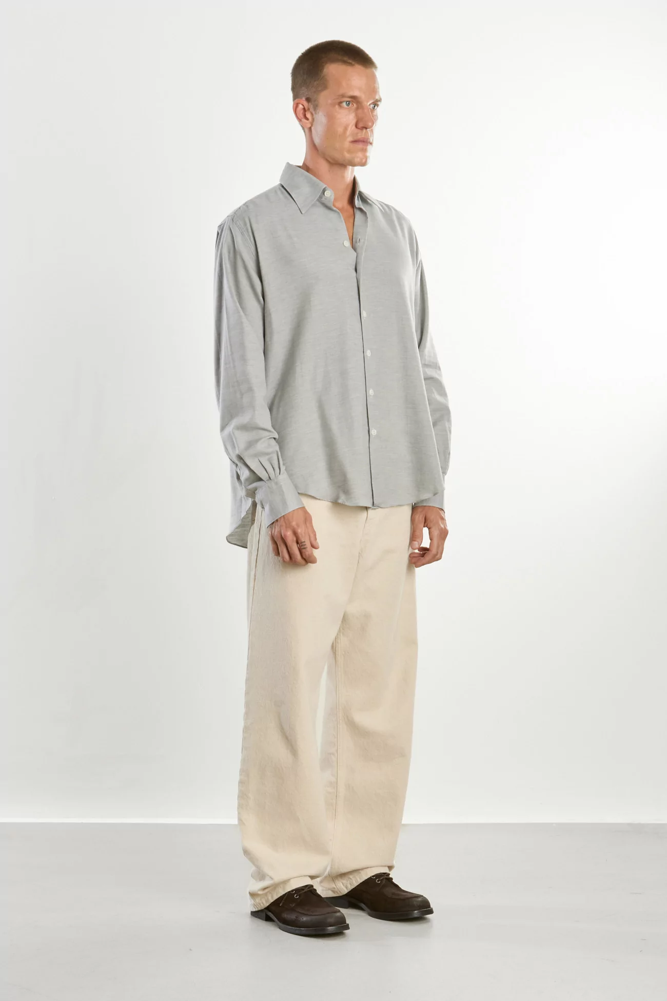 Chemise Normal Twill Coton & Laine – Grey | Centre Commercial