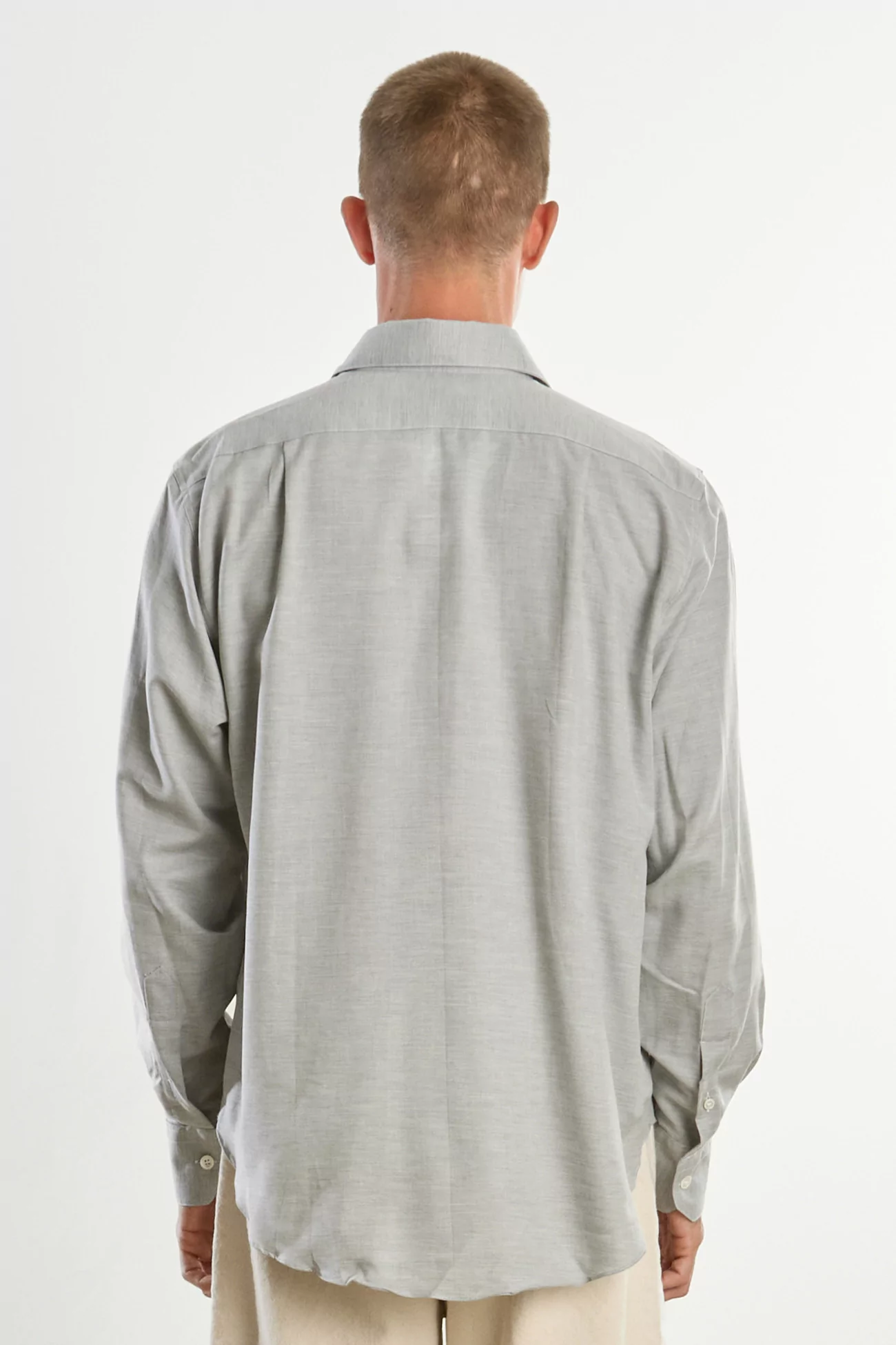 Normal Cotton & Wool Twill Shirt – Grey | Centre Commercial