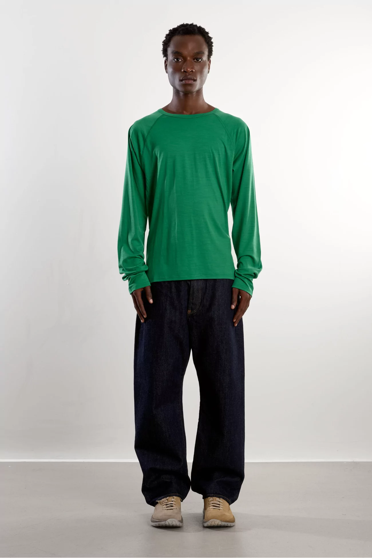 T-Shirt Jersey de Laine Polar Jersey Raglan – Emerald | Centre Commercial