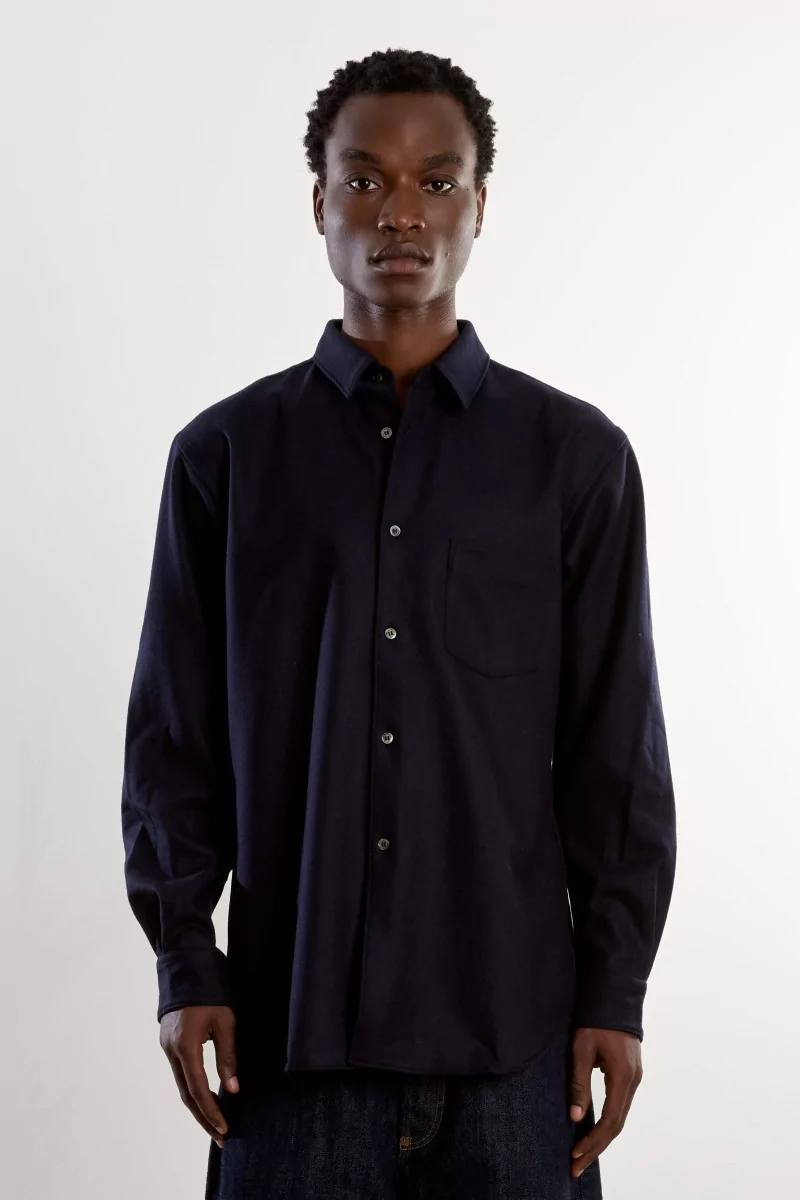 Chemise Flanelle Laine Comme des Garçons SHIRT – Navy | Centre Commercial