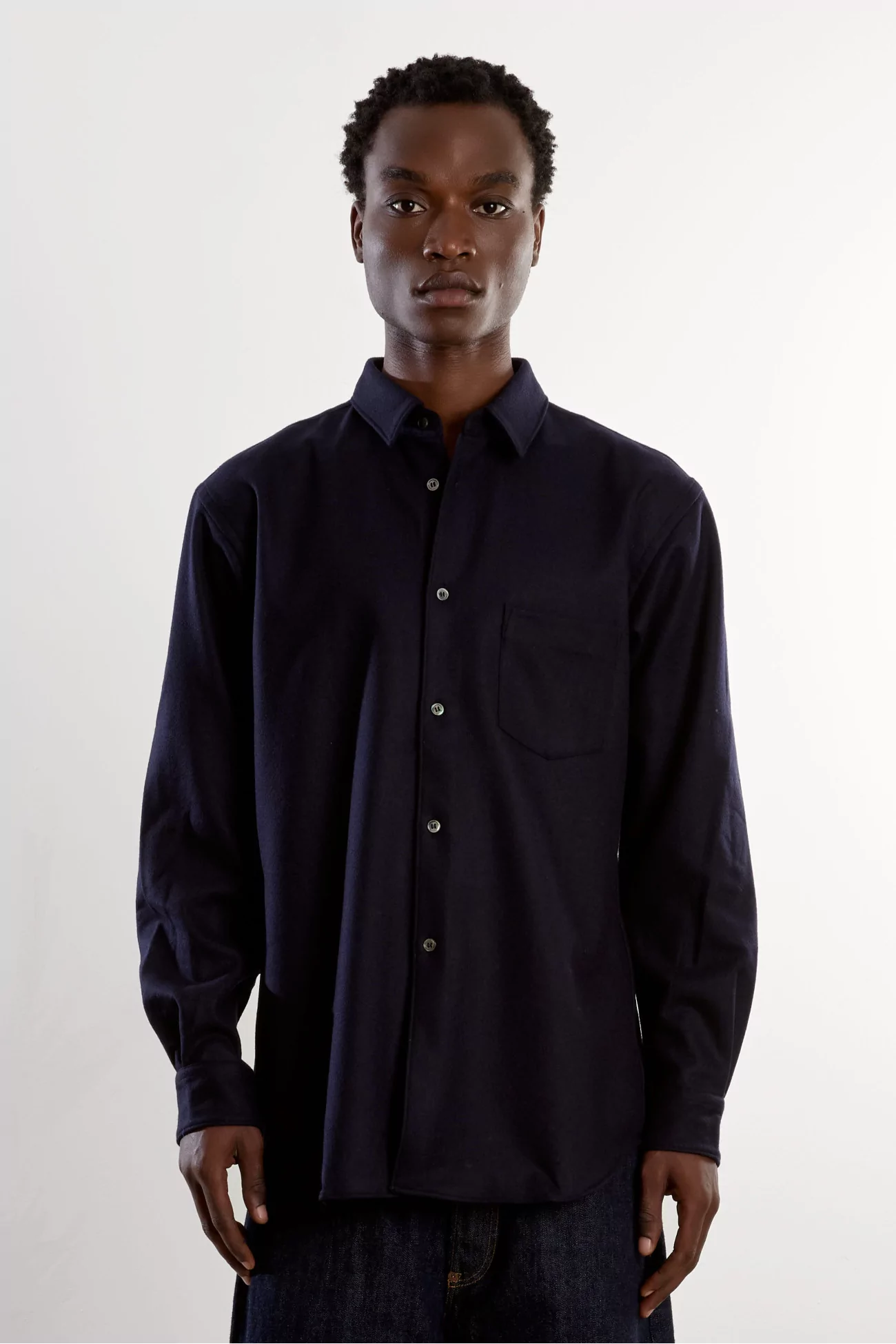 Comme des Garçons SHIRT Wool Flannel Shirt – Navy | Centre Commercial