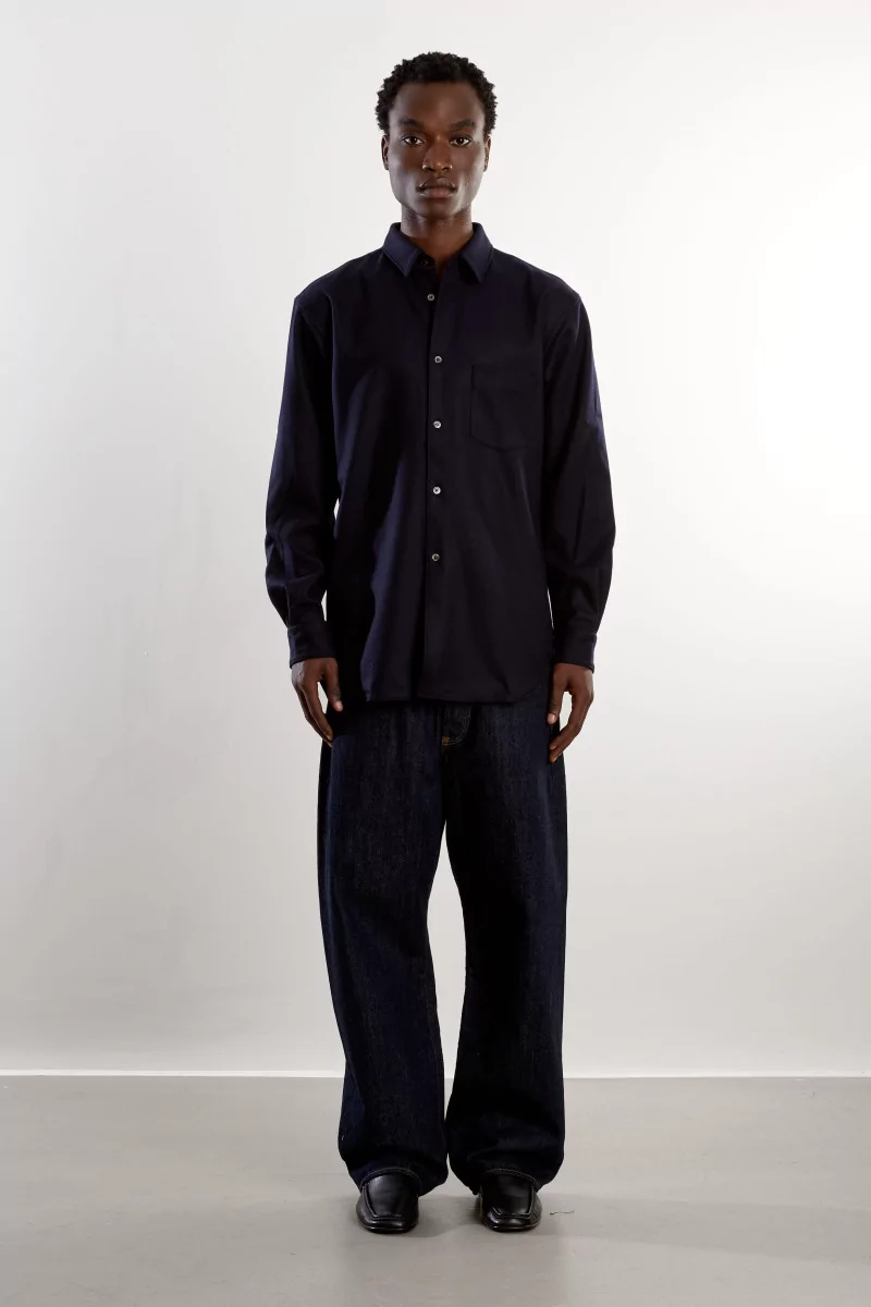 Comme des Garçons SHIRT Wool Flannel Shirt – Navy | Centre Commercial