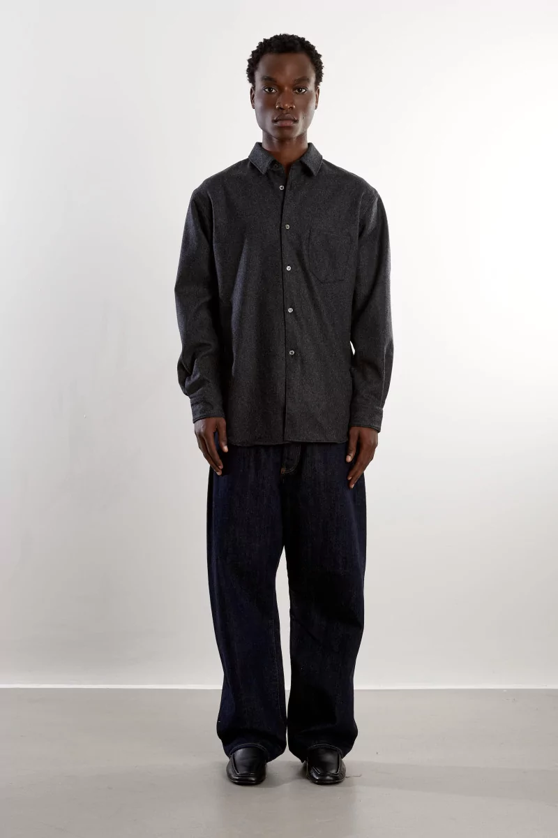 Comme des Garçons SHIRT Wool Flannel Shirt – Dark Grey | Centre Commercial