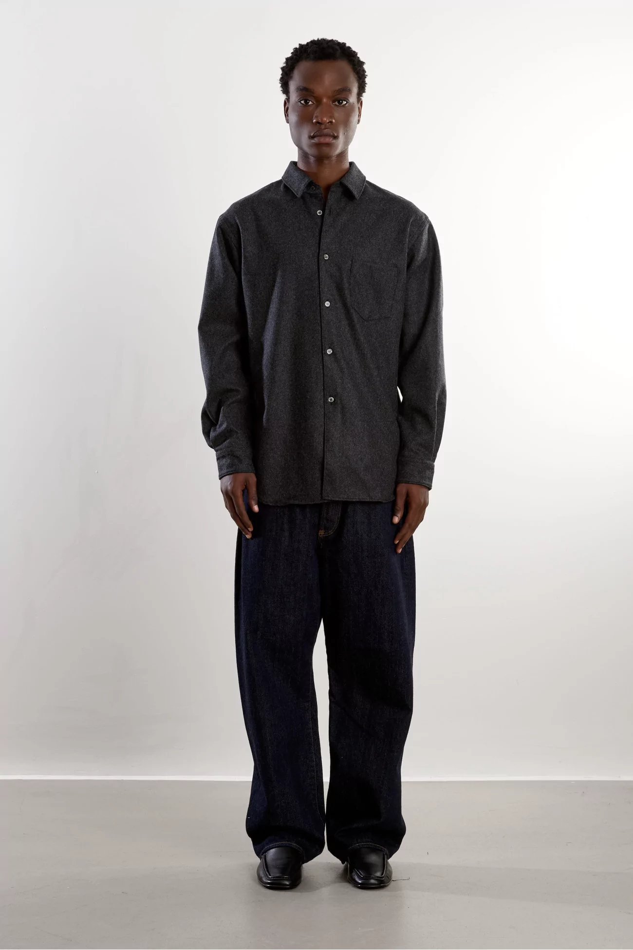 Chemise Flanelle Laine Comme des Garçons SHIRT – Dark Grey | Centre Commercial