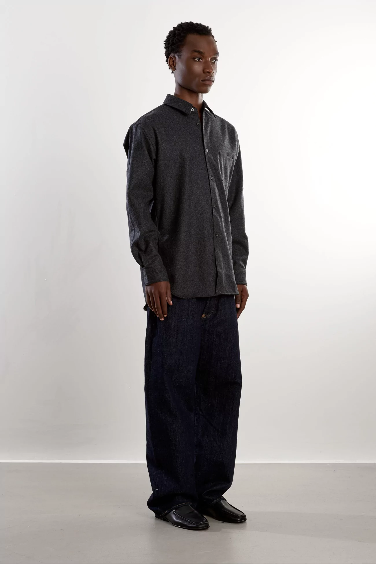 Chemise Flanelle Laine Comme des Garçons SHIRT – Dark Grey | Centre Commercial