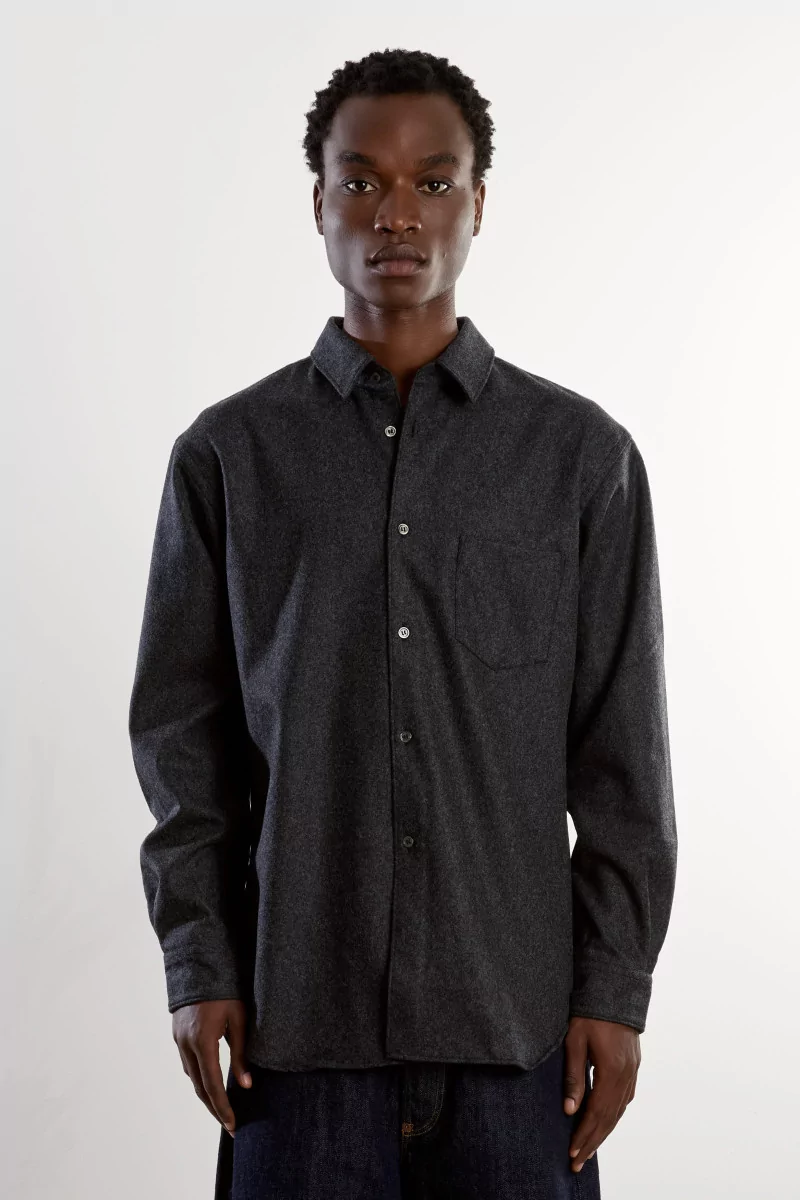 Chemise Flanelle Laine Comme des Garçons SHIRT – Dark Grey | Centre Commercial