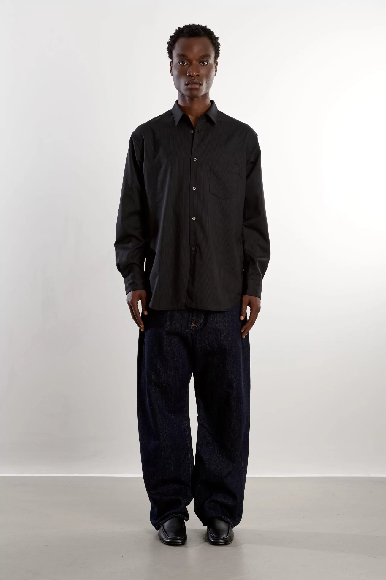 Comme des Garçons SHIRT Pinstripe Shirt – Black | Centre Commercial