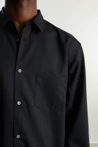 Comme des Garçons SHIRT Pinstripe Shirt – Black | Centre Commercial