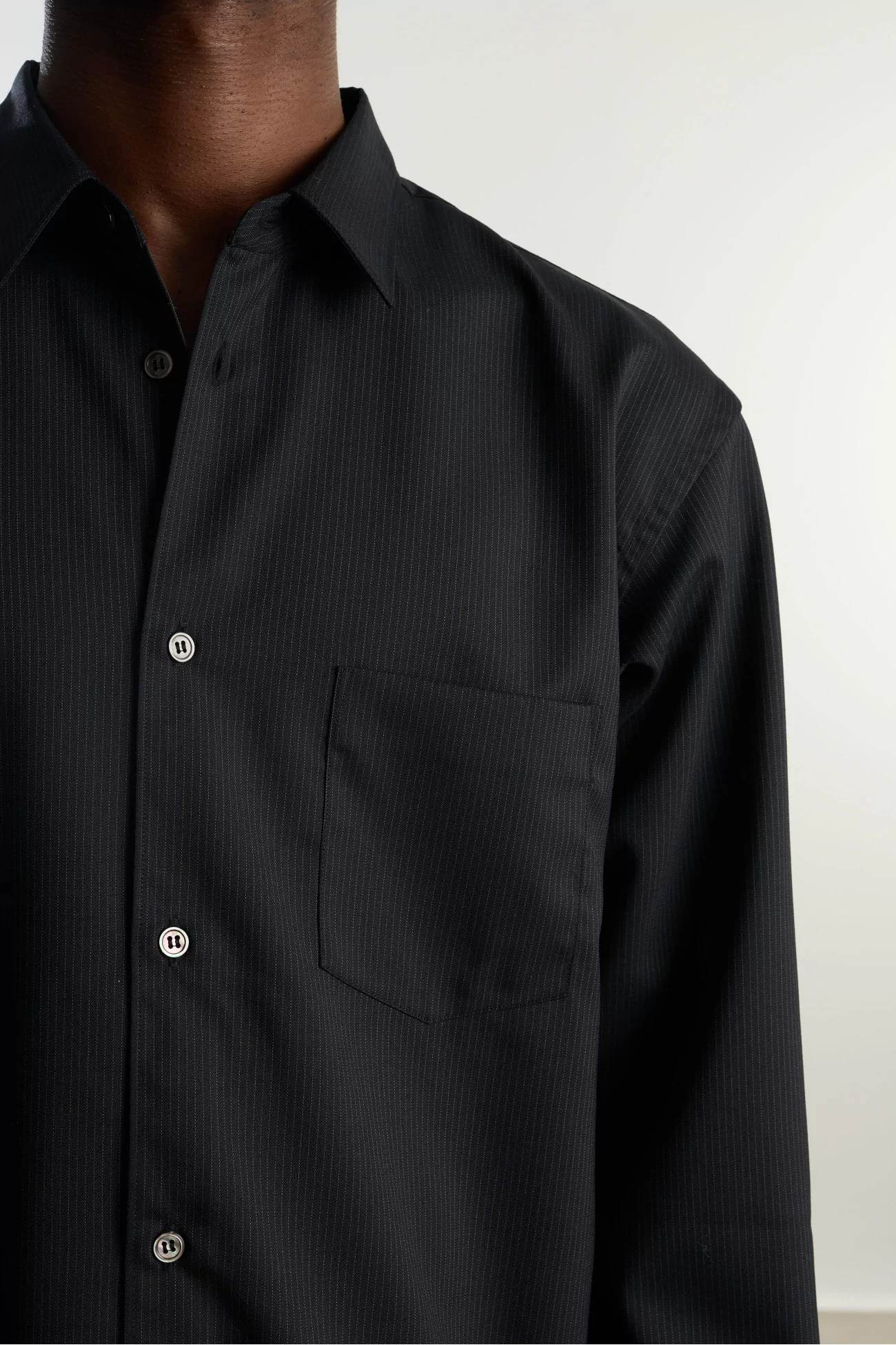 Comme des Garçons SHIRT Pinstripe Shirt – Black | Centre Commercial