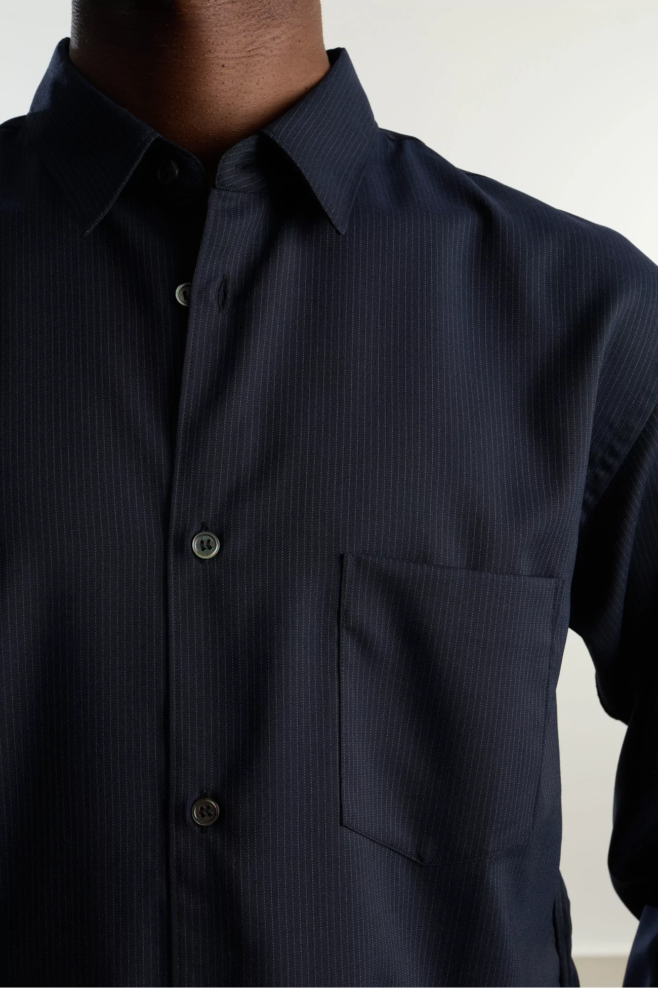 Comme des Garçons SHIRT Pinstripe Shirt – Navy | Centre Commercial