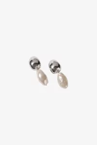 Ava Pearl Silver Earrings – Silver | Centre Commercial