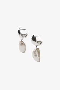 Ava Pearl Silver Earrings – Silver | Centre Commercial