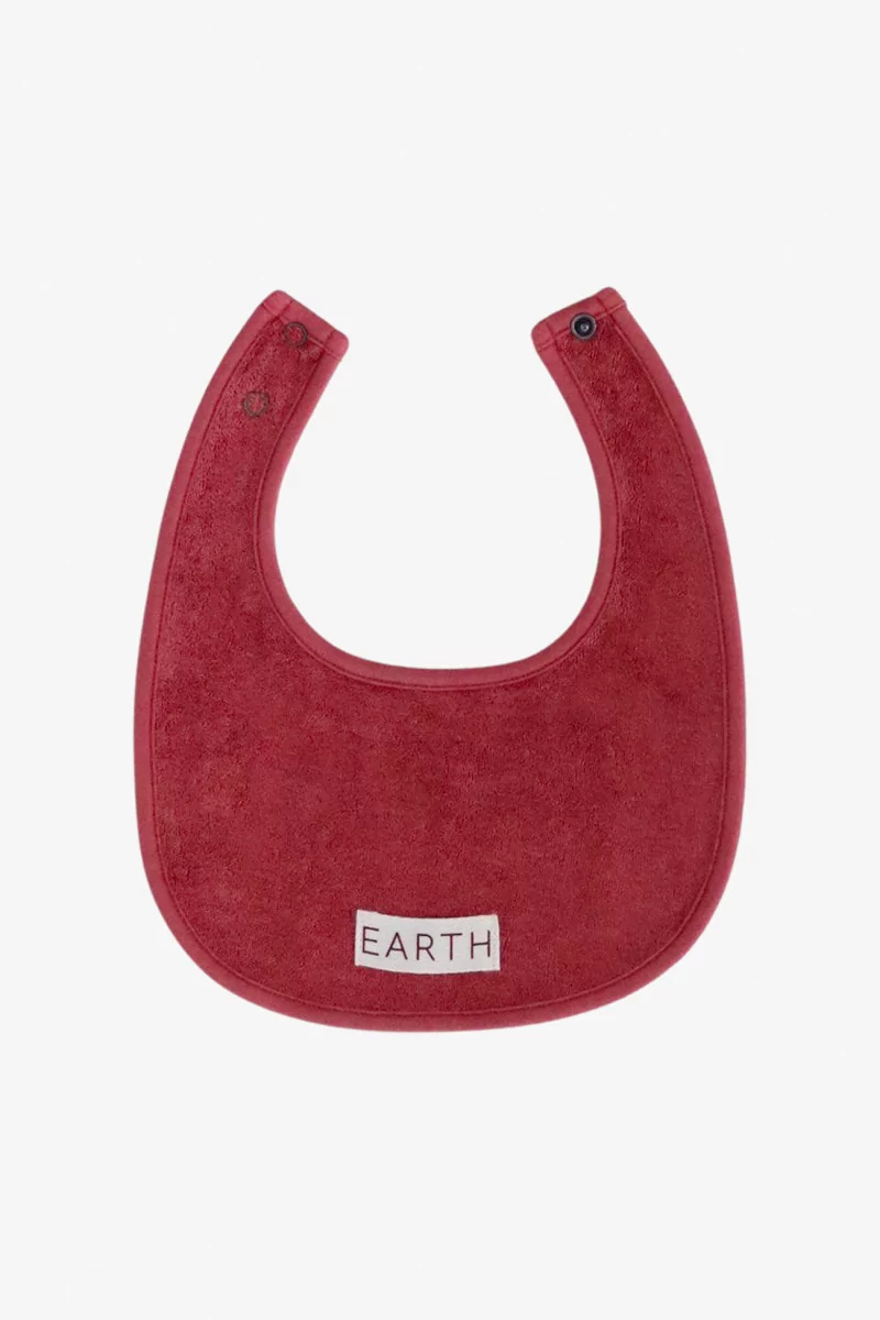 Bavoir Bébé Coton Bio – Vintage Red | Centre Commercial