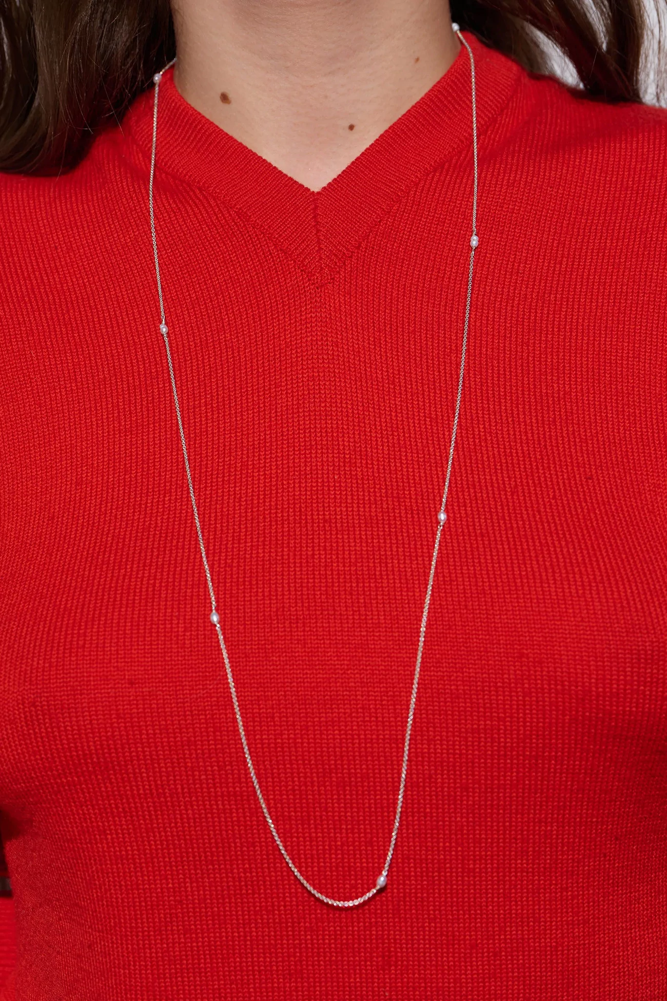 Long Perlita 925 Silver Necklace – Silver | Centre Commercial