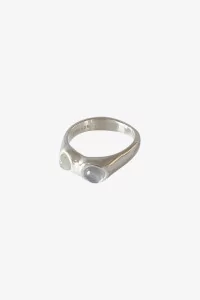 Bague Two Stone Pierre de Lune – Silver | Centre Commercial