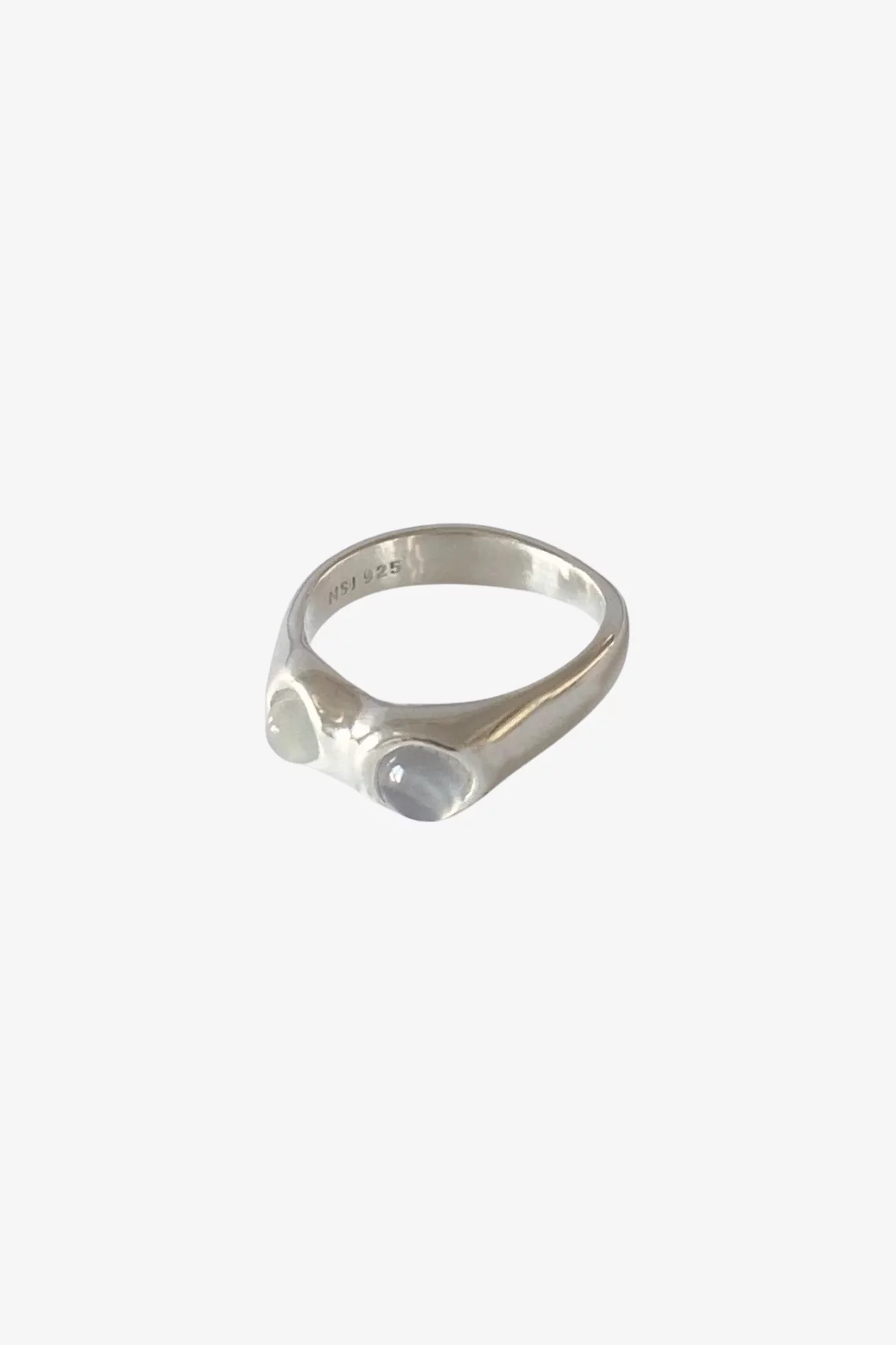 Bague Two Stone Pierre de Lune – Silver | Centre Commercial