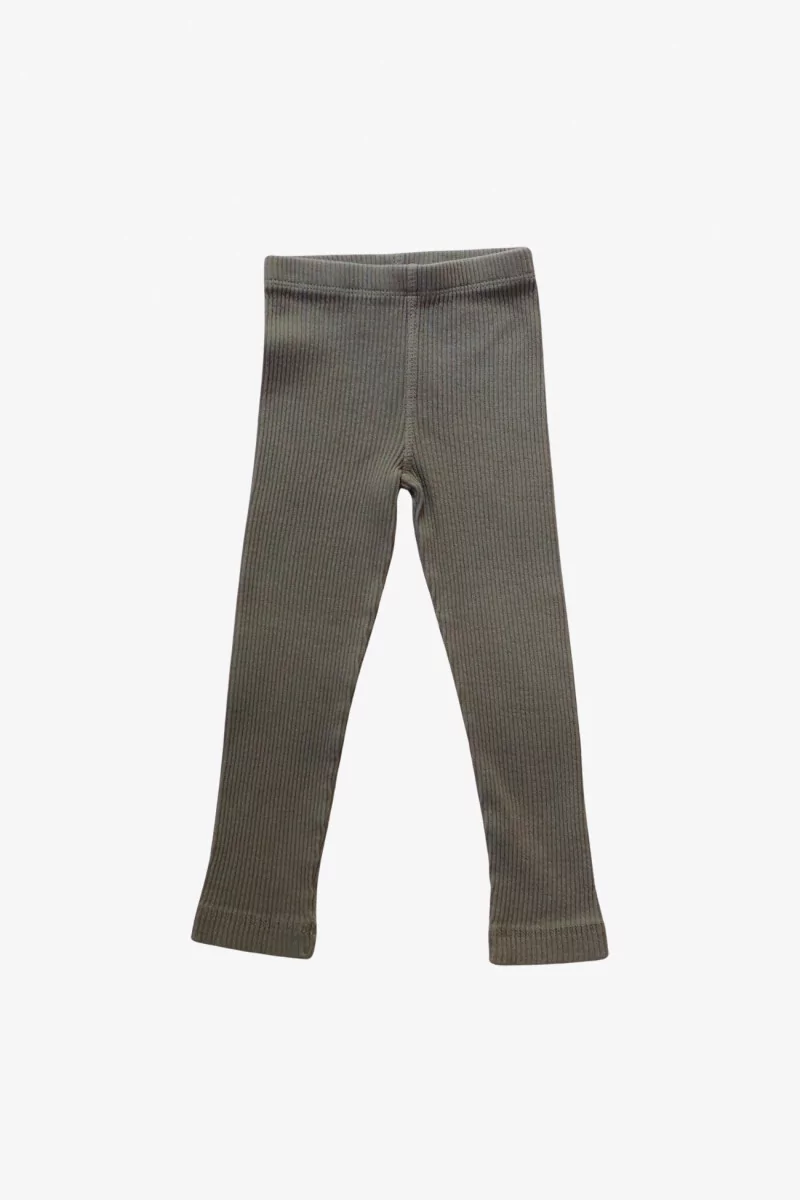 Baby Ribbed Cotton Pants – Khaki | Centre Commercial
