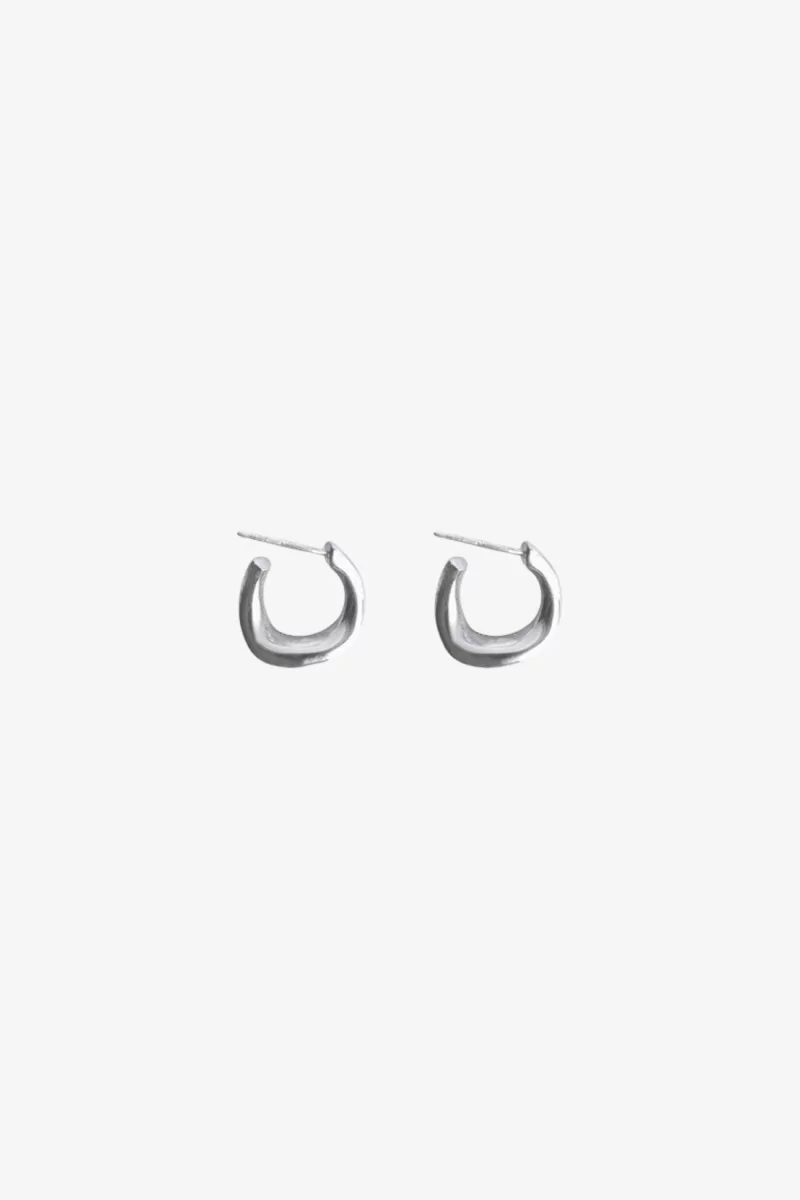 Curva Small 925 Silver Hoops – Silver | Centre Commercial