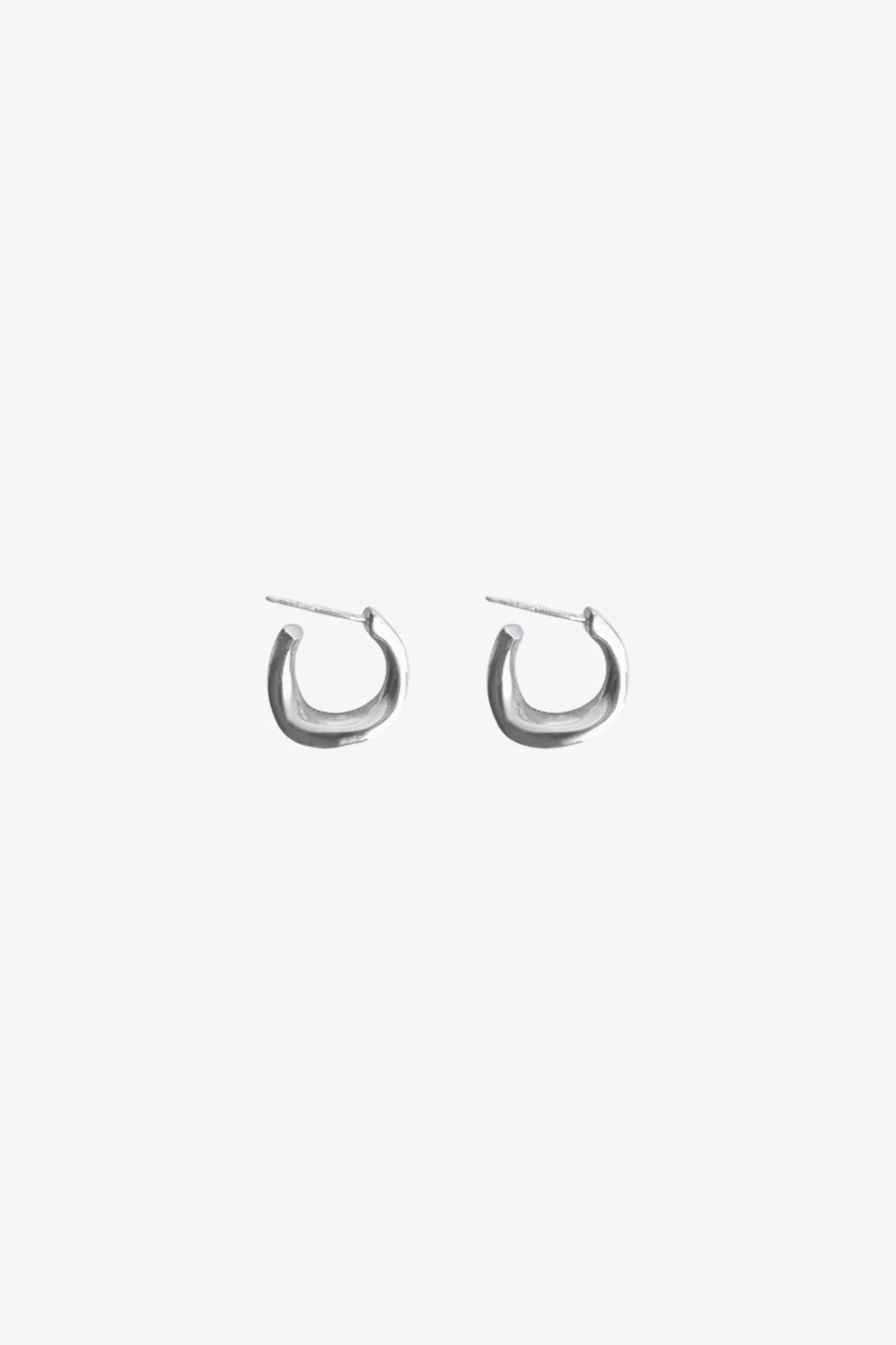 Curva Small 925 Silver Hoops – Silver | Centre Commercial