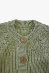 Baby Organic Knit Jumpsuit – Light Olive | Centre Commercial