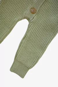 Baby Organic Knit Jumpsuit – Light Olive | Centre Commercial