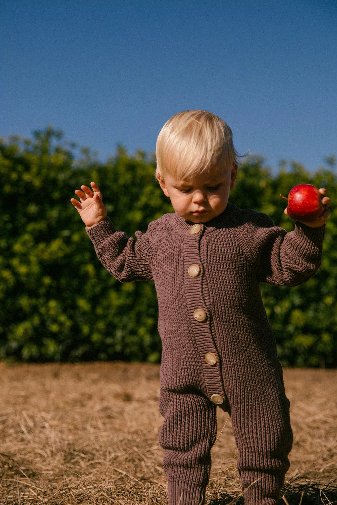 Baby Organic Knit Jumpsuit – Brown | Centre Commercial