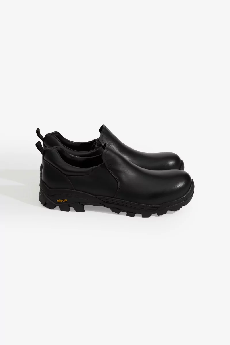 Chaussures Non-Safety Slip-On Cuir – Calfskin Black | Centre Commercial