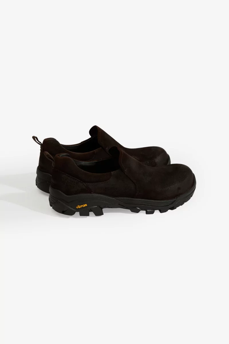 Non-Safety Slip-On Waxed Suede Shoes – Deep Brown | Centre Commercial