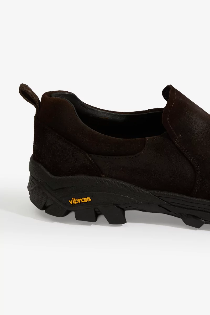 Non-Safety Slip-On Waxed Suede Shoes – Deep Brown | Centre Commercial