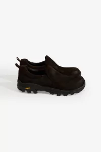 Non-Safety Slip-On Waxed Suede Shoes – Deep Brown | Centre Commercial