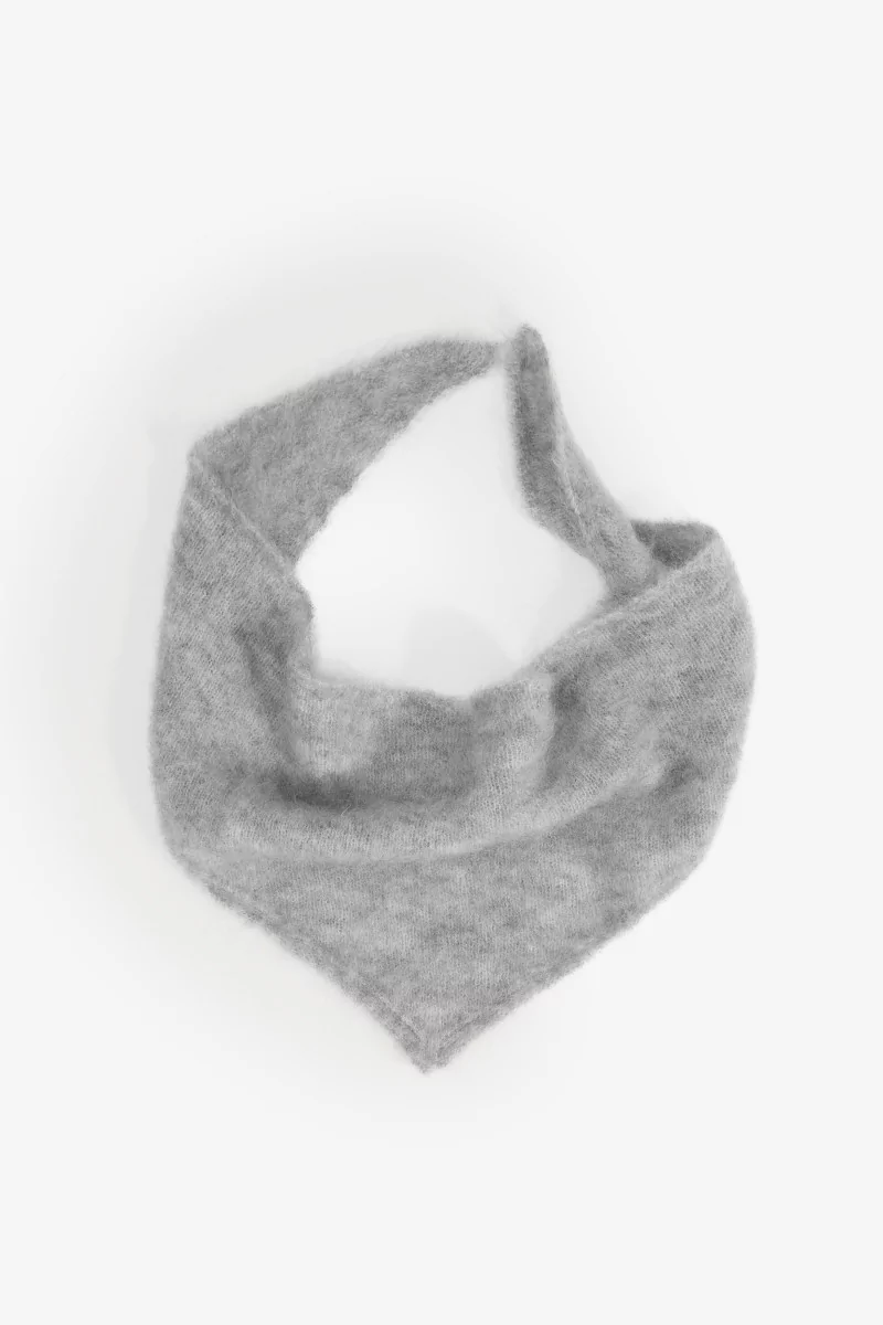 Jenna Triangle Mohair Scarf – Grey | Centre Commercial