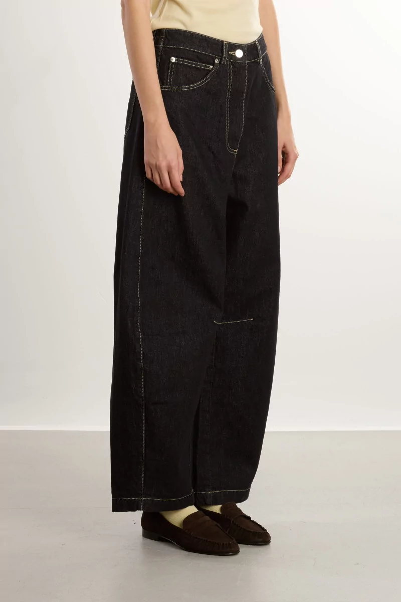 Jean Baggy Coton Curved Baggy – Black | Centre Commercial