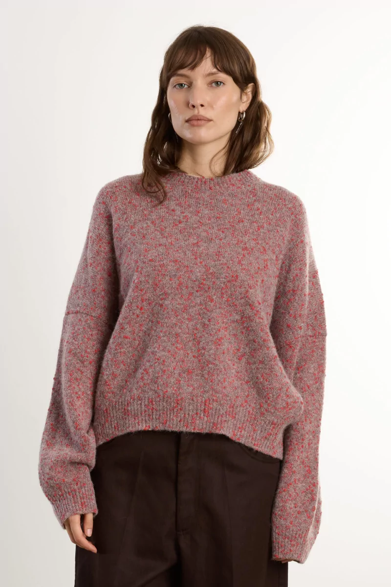 Pull Maille Mouchetée Speckled Crewneck – Malva | Centre Commercial