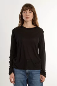 Lyocell Long Sleeve Tee Baserange – Black | Centre Commercial