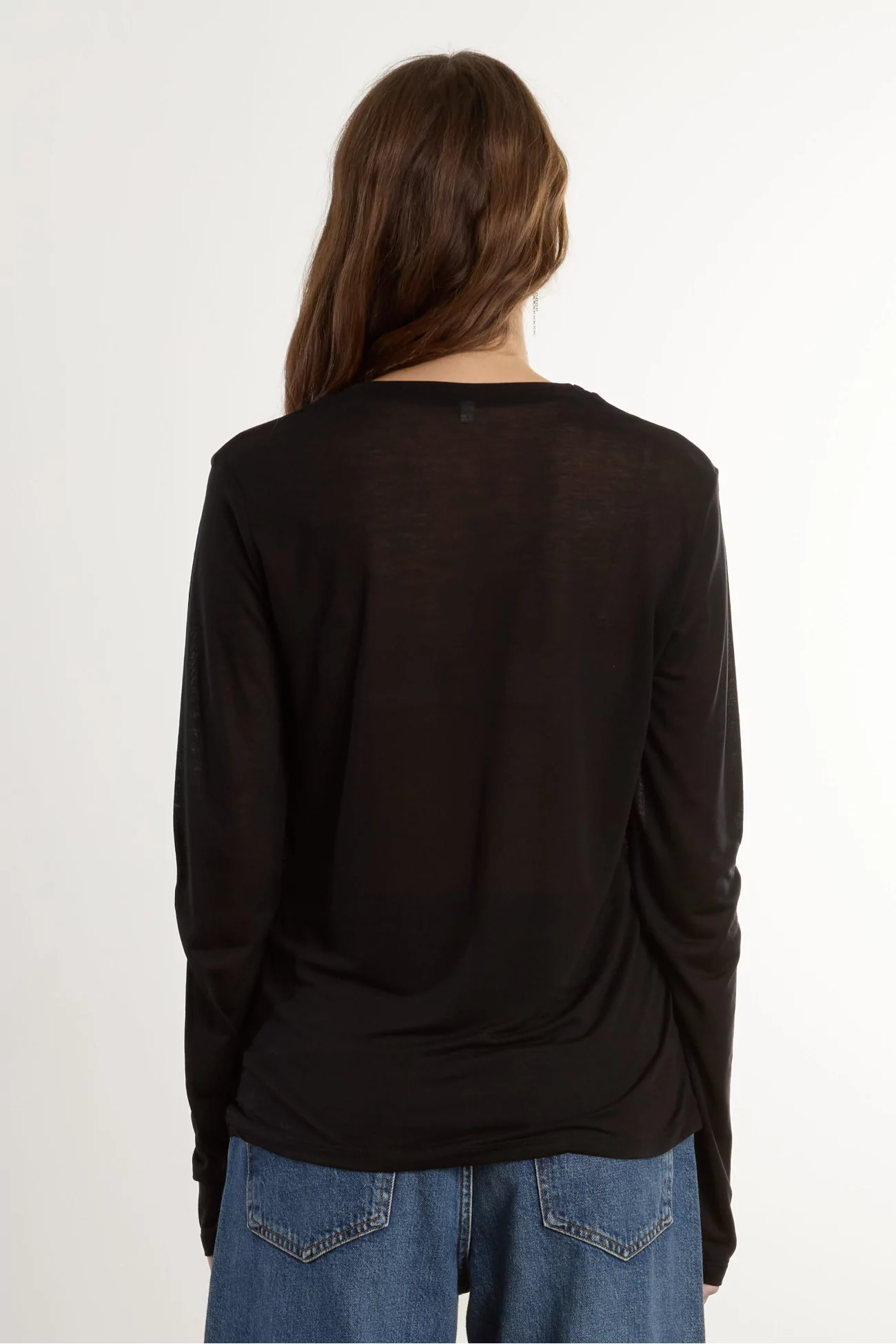 Lyocell Long Sleeve Tee Baserange – Black | Centre Commercial