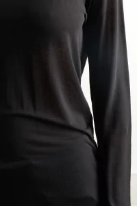 Lyocell Long Sleeve Tee Baserange – Black | Centre Commercial